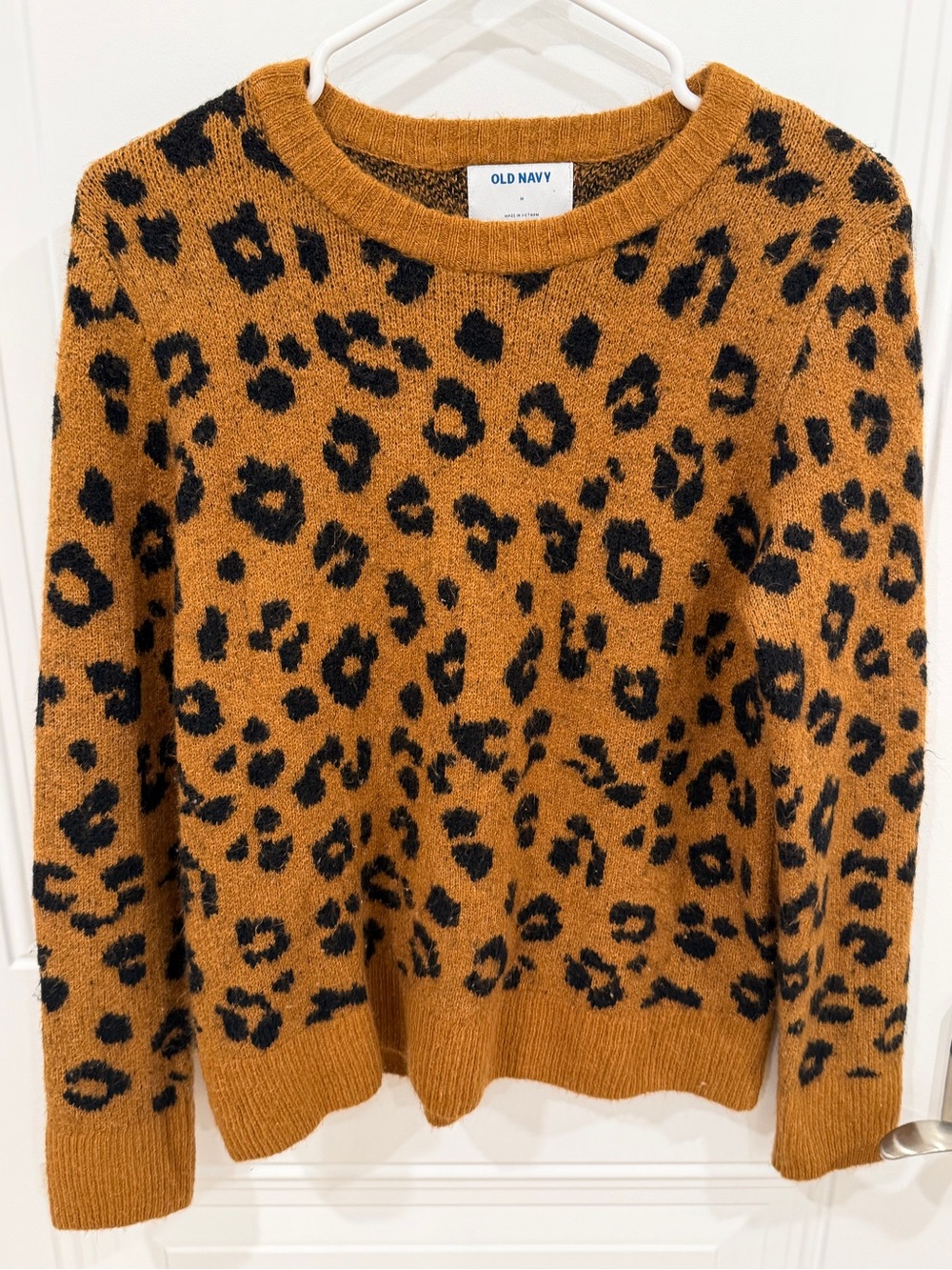 Old Navy Leopard Crewneck Sweater - Rust & Black